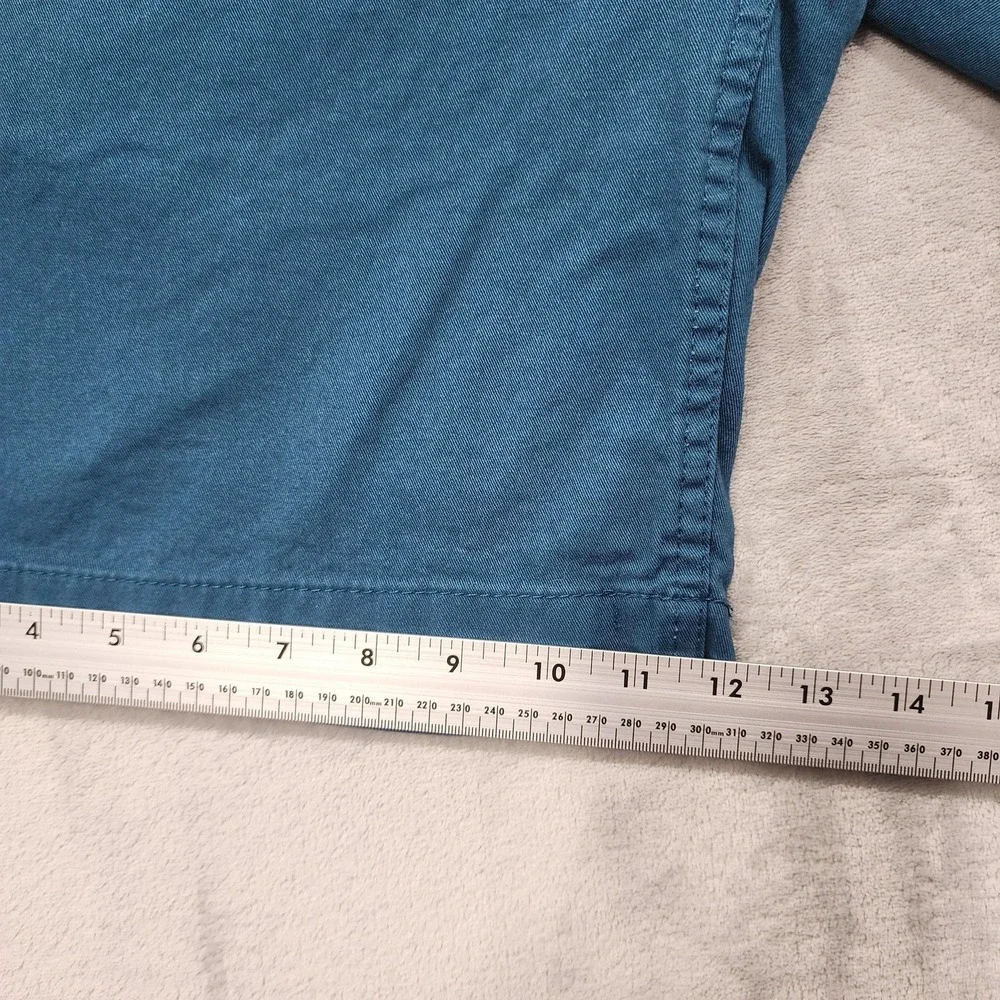 City Streets Shorts Mens 36 Blue Chino Flat Front Preppy Casual Summer Cotton